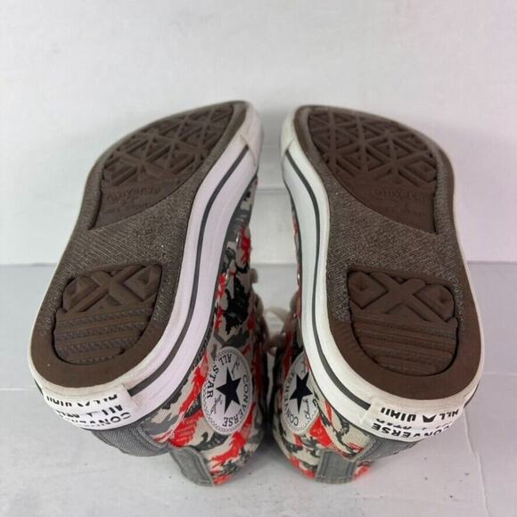 Converse Sneaker kid Sz2 Chuck Taylor All Star HI Poppy Glow Dinosaurs 671598F - Picture 6 of 9